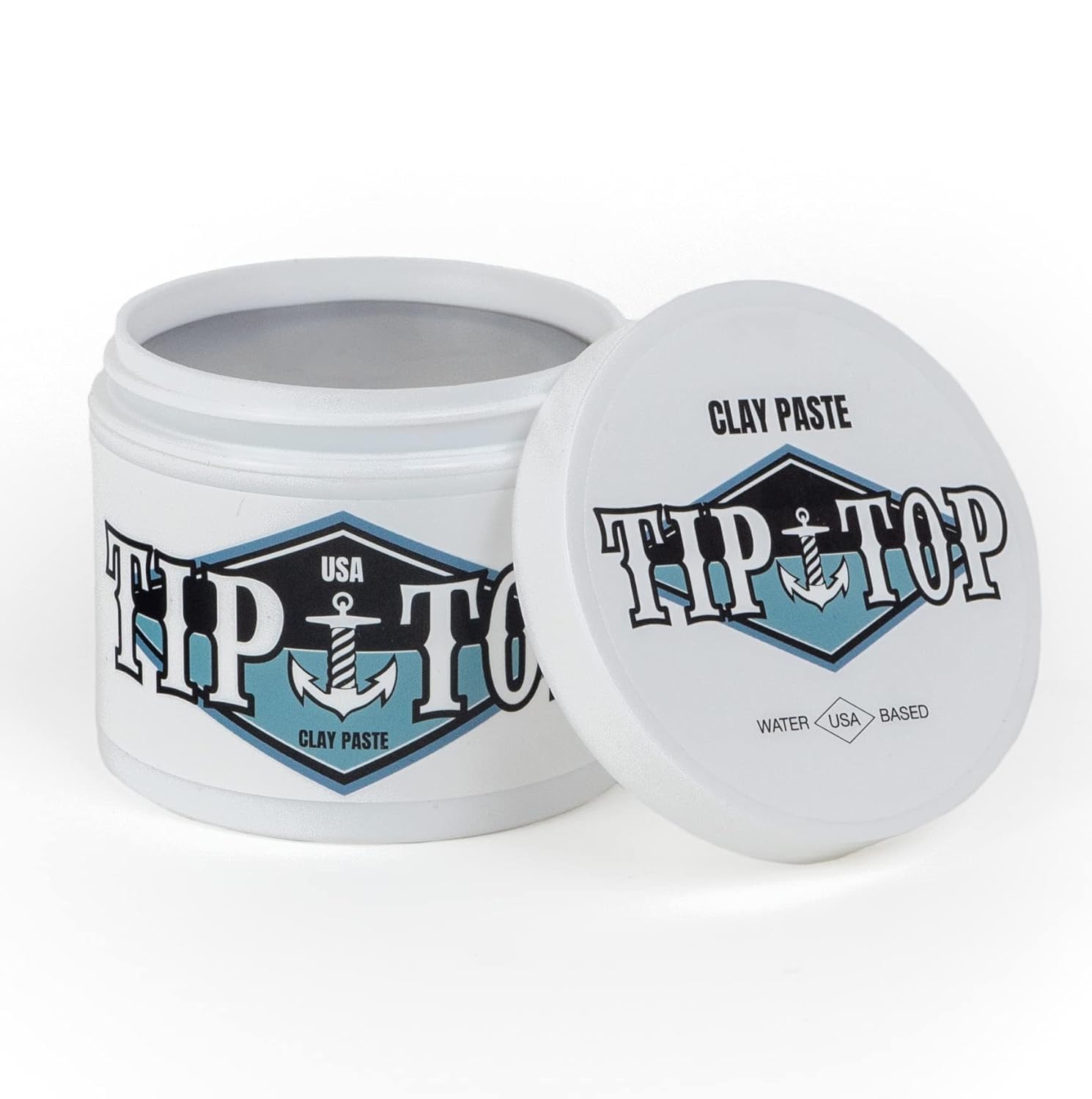 Tip Top Ocean Breeze Clay Paste - Volumizing Medium Hold, Natural Finish - Water Based Clay Pomade, Create Thicker Fuller Hair 4.25oz