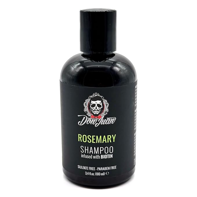 Don Juan Rosemary Shampoo infused with Biotin for Hair Growth - Sulfate and Paraben Free, Anti-Thinning, Regrowth & Strengthening Hair for Men & Women (3.4 Fl Oz) – Travel Size