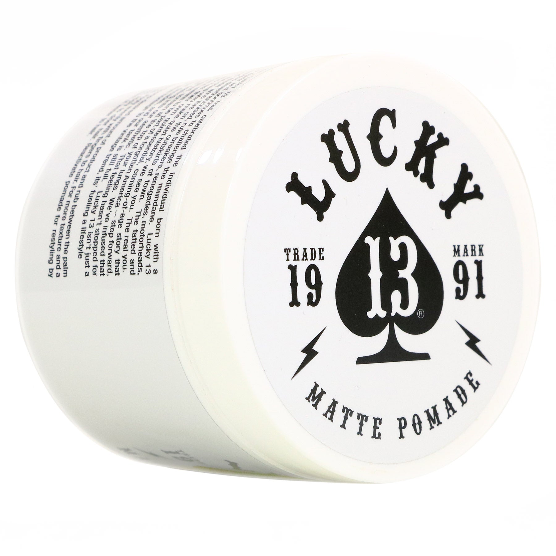 Lucky 13 Barber Supplies Matte Hair Pomade | Water-Based | High Hold | Matte Finish | Tobacco Vanilla Scent, 4oz