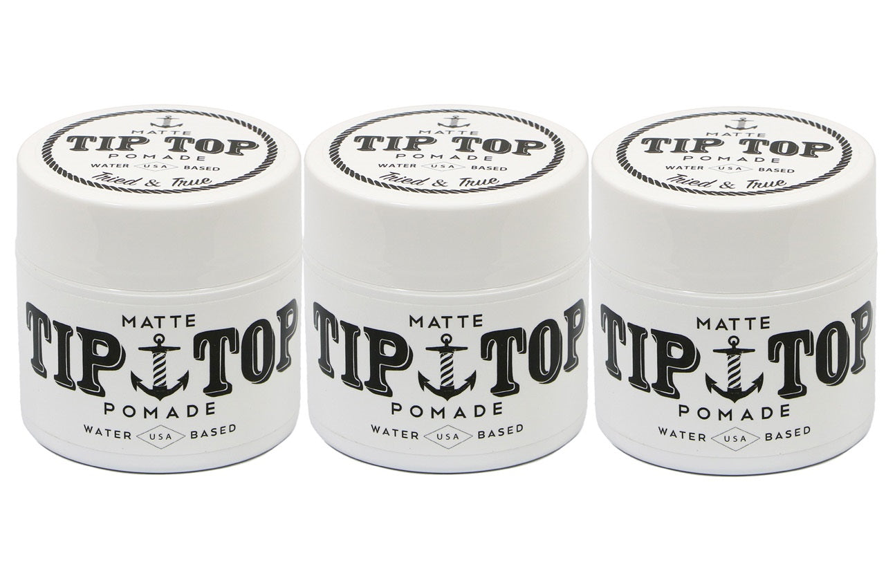 Tip Top Matte Water Based Medium Hold Pomade 4.25oz Pack of 3