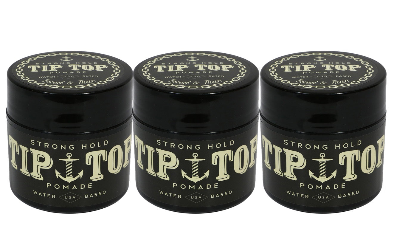 Tip Top Strong Hold Water Based Pomade 4.25oz Pack of 3